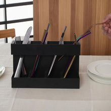 Load image into Gallery viewer, Four-grid Straw Cutlery Metal Storage Rack Kitchen Organizer without Soft Magnetic Sheet, without Soft Magnetic Sheet