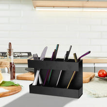 Load image into Gallery viewer, Four-grid Straw Cutlery Metal Storage Rack Kitchen Organizer without Soft Magnetic Sheet, without Soft Magnetic Sheet