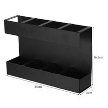 Load image into Gallery viewer, Four-grid Straw Cutlery Metal Storage Rack Kitchen Organizer with 12pcs Soft Magnetic Sheet, with 12pcs Soft Magnetic Sheet