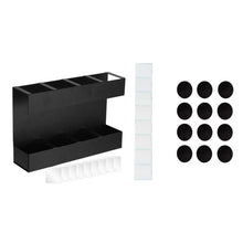 Load image into Gallery viewer, Four-grid Straw Cutlery Metal Storage Rack Kitchen Organizer with 12pcs Soft Magnetic Sheet, with 12pcs Soft Magnetic Sheet