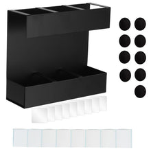 Load image into Gallery viewer, Three-grid Straw Cutlery Metal Storage Rack Kitchen Organizer, without Soft Magnetic Sheet, with 9pcs Soft Magnetic Sheet