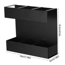 Load image into Gallery viewer, Three-grid Straw Cutlery Metal Storage Rack Kitchen Organizer, without Soft Magnetic Sheet, with 9pcs Soft Magnetic Sheet
