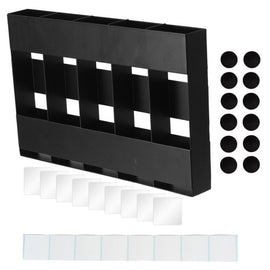 Five-grid Straw Cutlery Metal Storage Rack Kitchen Organizer, without Soft Magnetic Sheet, with 12pcs Soft Magnetic Sheet