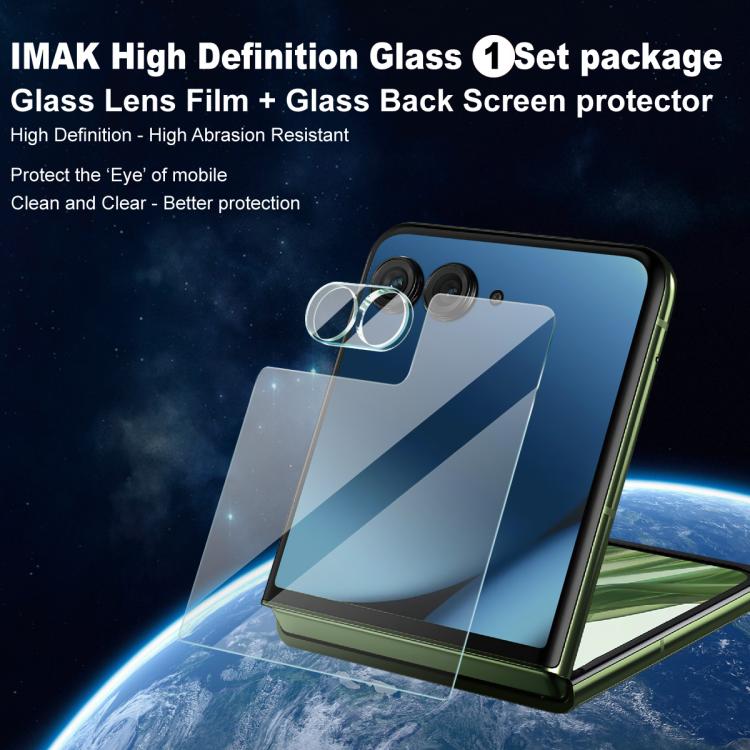 1 Sets imak Lens Film + Glass Rear Screen Sticker, For Motorola Razr 60 Ultra, For Motorola Razr 60