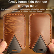 Load image into Gallery viewer, For Kia Carnival Hallmo B087 Crazy Horse Cowhide Car Key Protection Cover, For Kia Carnival