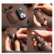 Load image into Gallery viewer, For Toyota Corolla 3-button B111 Crazy Horse Cowhide Car Key Protection Cover, For Toyota Corolla 3-button