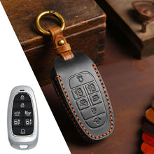 Load image into Gallery viewer, For Hyundai Staria / Sonata 7-button B124 Crazy Horse Cowhide Car Key Protection Cover, For Hyundai Staria 7-button, For Hyundai Staria / Sonata 7-button
