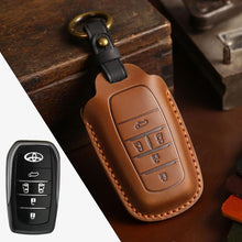 Load image into Gallery viewer, For Toyota Alphard Hallmo Crazy Horse Cowhide Car Key Protection Cover, For Toyota Alphard 4-button, For Toyota Alphard 5-button