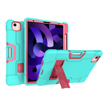 Load image into Gallery viewer, For iPad Air (2020) 10.9 Contrast Color Robot Shockproof Silicon + PC Protective Case with Holder &amp; Pen Slot, For iPad Air 2022 / 2020 10.9