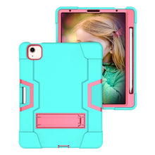 Load image into Gallery viewer, For iPad Air (2020) 10.9 Contrast Color Robot Shockproof Silicon + PC Protective Case with Holder &amp; Pen Slot, For iPad Air 2022 / 2020 10.9