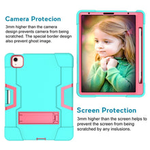 Load image into Gallery viewer, For iPad Air (2020) 10.9 Contrast Color Robot Shockproof Silicon + PC Protective Case with Holder &amp; Pen Slot, For iPad Air 2022 / 2020 10.9
