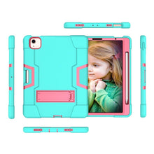 Load image into Gallery viewer, For iPad Air (2020) 10.9 Contrast Color Robot Shockproof Silicon + PC Protective Case with Holder &amp; Pen Slot, For iPad Air 2022 / 2020 10.9