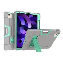 Load image into Gallery viewer, For iPad Air (2020) 10.9 Contrast Color Robot Shockproof Silicon + PC Protective Case with Holder &amp; Pen Slot, For iPad Air 2022 / 2020 10.9