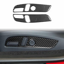 Load image into Gallery viewer, For Tesla Model 3 2023- 2pcs/Set Carbon Fiber Car Seat Adjustment Panel Decorative Sticker, 2pcs/Set Car Seat Adjustment Panel, Left Drive, 2pcs/Set Car Seat Adjustment Panel, Right Drive