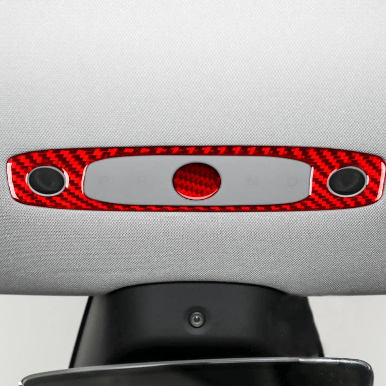 For Tesla Model 3 2023- 2pcs/Set Carbon Fiber Car Reading Light Panel Decorative Sticker, For Tesla Model 3 2023- Car Reading Light Panel