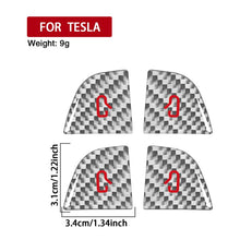 Load image into Gallery viewer, For Tesla Model 3 New Edition 2023+ 4pcs/Set Carbon Fiber Car Door Switch Decorative Sticker with Label, For Tesla Model 3 New Edition 2023+ Car Door Switch