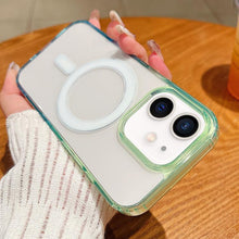Load image into Gallery viewer, Contrast Color Gradient Transparent MagSafe Phone Case, For iPhone 11, For iPhone 11 Pro
