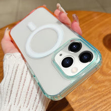 Load image into Gallery viewer, Contrast Color Gradient Transparent MagSafe Phone Case, For iPhone 11, For iPhone 11 Pro