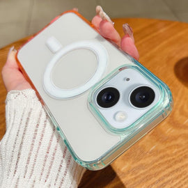 Contrast Color Gradient Transparent MagSafe Phone Case, For iPhone 15 Plus, For iPhone 15, For iPhone 14 Plus, For iPhone 14, For iPhone 14 Pro, For iPhone 14 Pro Max, For iPhone 13 Pro Max, For iPhone 13 Pro, For iPhone 13, For iPhone 13 mini         ...