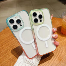 Load image into Gallery viewer, Contrast Color Gradient Transparent MagSafe Phone Case, For iPhone 11, For iPhone 11 Pro