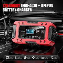 Load image into Gallery viewer, FOXSUR FBC1206F 12V 6A Car Motorcycle Battery Charger Smart Repair Multi-function Charger, EU Plug, US Plug, UK Plug, AU Plug