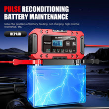 Load image into Gallery viewer, FOXSUR FBC1206F 12V 6A Car Motorcycle Battery Charger Smart Repair Multi-function Charger, EU Plug, US Plug, UK Plug, AU Plug
