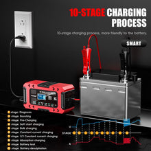 Load image into Gallery viewer, FOXSUR FBC1206F 12V 6A Car Motorcycle Battery Charger Smart Repair Multi-function Charger, EU Plug, US Plug, UK Plug, AU Plug