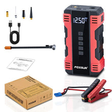 Load image into Gallery viewer, FOXSUR Car Emergency Starter Power Supply Multi-function Portable Car Air Pump