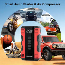 Load image into Gallery viewer, FOXSUR Car Emergency Starter Power Supply Multi-function Portable Car Air Pump
