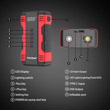 Load image into Gallery viewer, FOXSUR Car Emergency Starter Power Supply Multi-function Portable Car Air Pump