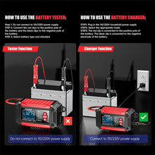Load image into Gallery viewer, FOXSUR FTC-1206 2 in 1 12V Charging Tester Integrated Machine Car Motorcycle Battery Charger Tester, EU Plug, US Plug, UK Plug, AU Plug