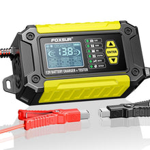 Load image into Gallery viewer, FOXSUR FTC-1206 2 in 1 12V Charging Tester Integrated Machine Car Motorcycle Battery Charger Tester, EU Plug, US Plug, UK Plug, AU Plug