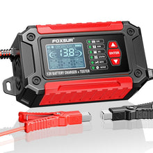 Load image into Gallery viewer, FOXSUR FTC-1206 2 in 1 12V Charging Tester Integrated Machine Car Motorcycle Battery Charger Tester, EU Plug, US Plug, UK Plug, AU Plug