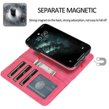Load image into Gallery viewer, KLT888-2 Retro 2 in 1 Detachable Magnetic Horizontal Flip TPU + PU Leather Case with Holder &amp; Card Slots &amp; Photo Frame &amp; Wallet, For iPhone 11, For iPhone 11 Pro, For iPhone 11 Pro Max, For iPhone 6, For iPhone 6 Plus, For iPhone SE 2022 / SE 2020 / 8 ...