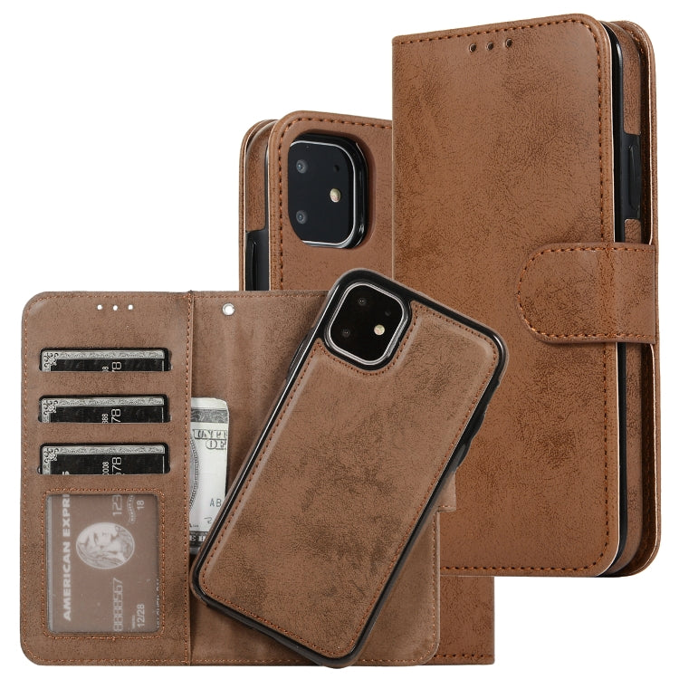 KLT888-2 Retro 2 in 1 Detachable Magnetic Horizontal Flip TPU + PU Leather Case with Holder & Card Slots & Photo Frame & Wallet, For iPhone 11, For iPhone 11 Pro, For iPhone 11 Pro Max, For iPhone 6, For iPhone 6 Plus, For iPhone SE 2022 / SE 2020 / 8 ...