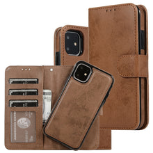 Load image into Gallery viewer, KLT888-2 Retro 2 in 1 Detachable Magnetic Horizontal Flip TPU + PU Leather Case with Holder &amp; Card Slots &amp; Photo Frame &amp; Wallet, For iPhone 11, For iPhone 11 Pro, For iPhone 11 Pro Max, For iPhone 6, For iPhone 6 Plus, For iPhone SE 2022 / SE 2020 / 8 ...