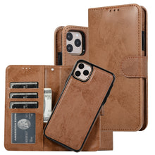 Load image into Gallery viewer, KLT888-2 Retro 2 in 1 Detachable Magnetic Horizontal Flip TPU + PU Leather Case with Holder &amp; Card Slots &amp; Photo Frame &amp; Wallet, For iPhone 11, For iPhone 11 Pro, For iPhone 11 Pro Max, For iPhone 6, For iPhone 6 Plus, For iPhone SE 2022 / SE 2020 / 8 ...
