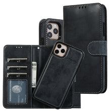 Load image into Gallery viewer, KLT888-2 Retro 2 in 1 Detachable Magnetic Horizontal Flip TPU + PU Leather Case with Holder &amp; Card Slots &amp; Photo Frame &amp; Wallet, For iPhone 11, For iPhone 11 Pro, For iPhone 11 Pro Max, For iPhone 6, For iPhone 6 Plus, For iPhone SE 2022 / SE 2020 / 8 ...