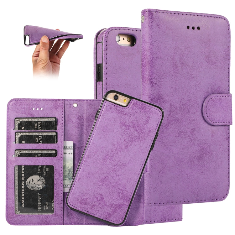 KLT888-2 Retro 2 in 1 Detachable Magnetic Horizontal Flip TPU + PU Leather Case with Holder & Card Slots & Photo Frame & Wallet, For iPhone 11, For iPhone 11 Pro, For iPhone 11 Pro Max, For iPhone 6, For iPhone 6 Plus, For iPhone SE 2022 / SE 2020 / 8 ...
