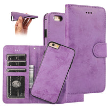 Load image into Gallery viewer, KLT888-2 Retro 2 in 1 Detachable Magnetic Horizontal Flip TPU + PU Leather Case with Holder &amp; Card Slots &amp; Photo Frame &amp; Wallet, For iPhone 11, For iPhone 11 Pro, For iPhone 11 Pro Max, For iPhone 6, For iPhone 6 Plus, For iPhone SE 2022 / SE 2020 / 8 ...