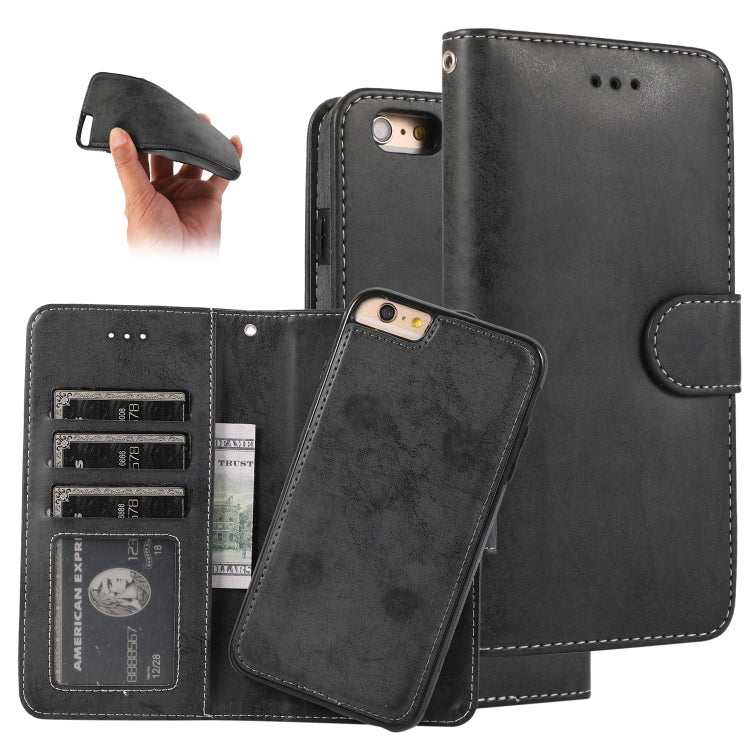KLT888-2 Retro 2 in 1 Detachable Magnetic Horizontal Flip TPU + PU Leather Case with Holder & Card Slots & Photo Frame & Wallet, For iPhone 11, For iPhone 11 Pro, For iPhone 11 Pro Max, For iPhone 6, For iPhone 6 Plus, For iPhone SE 2022 / SE 2020 / 8 ...