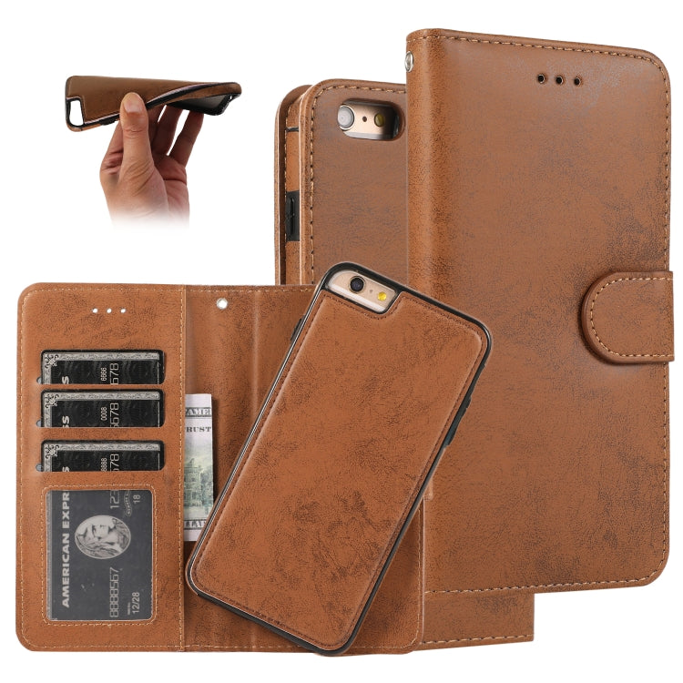 KLT888-2 Retro 2 in 1 Detachable Magnetic Horizontal Flip TPU + PU Leather Case with Holder & Card Slots & Photo Frame & Wallet, For iPhone 11, For iPhone 11 Pro, For iPhone 11 Pro Max, For iPhone 6, For iPhone 6 Plus, For iPhone SE 2022 / SE 2020 / 8 ...