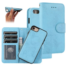 Load image into Gallery viewer, KLT888-2 Retro 2 in 1 Detachable Magnetic Horizontal Flip TPU + PU Leather Case with Holder &amp; Card Slots &amp; Photo Frame &amp; Wallet, For iPhone 11, For iPhone 11 Pro, For iPhone 11 Pro Max, For iPhone 6, For iPhone 6 Plus, For iPhone SE 2022 / SE 2020 / 8 ...