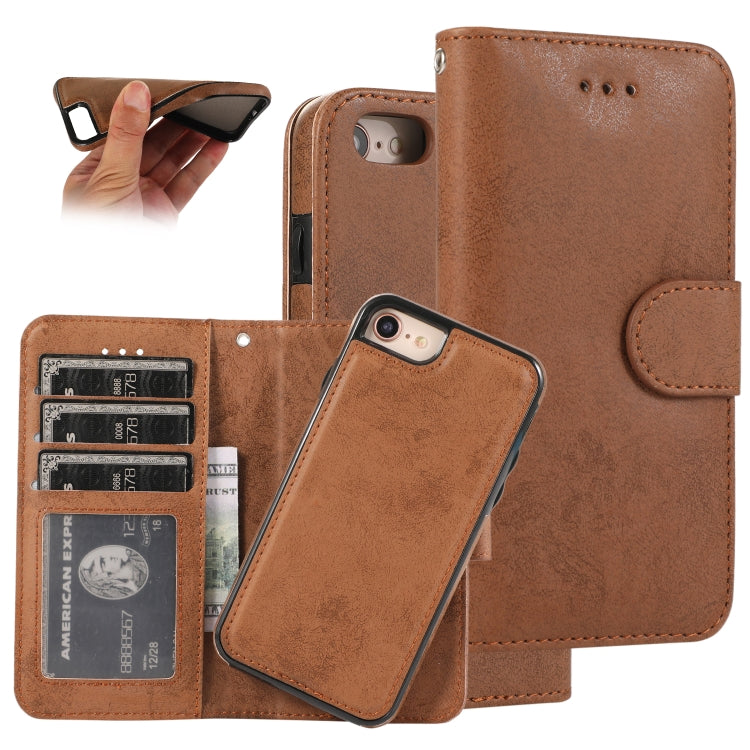 KLT888-2 Retro 2 in 1 Detachable Magnetic Horizontal Flip TPU + PU Leather Case with Holder & Card Slots & Photo Frame & Wallet, For iPhone 11, For iPhone 11 Pro, For iPhone 11 Pro Max, For iPhone 6, For iPhone 6 Plus, For iPhone SE 2022 / SE 2020 / 8 ...