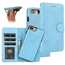 Load image into Gallery viewer, KLT888-2 Retro 2 in 1 Detachable Magnetic Horizontal Flip TPU + PU Leather Case with Holder &amp; Card Slots &amp; Photo Frame &amp; Wallet, For iPhone 11, For iPhone 11 Pro, For iPhone 11 Pro Max, For iPhone 6, For iPhone 6 Plus, For iPhone SE 2022 / SE 2020 / 8 ...