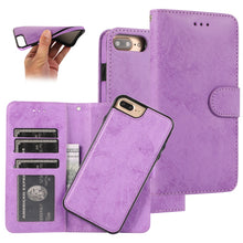 Load image into Gallery viewer, KLT888-2 Retro 2 in 1 Detachable Magnetic Horizontal Flip TPU + PU Leather Case with Holder &amp; Card Slots &amp; Photo Frame &amp; Wallet, For iPhone 11, For iPhone 11 Pro, For iPhone 11 Pro Max, For iPhone 6, For iPhone 6 Plus, For iPhone SE 2022 / SE 2020 / 8 ...