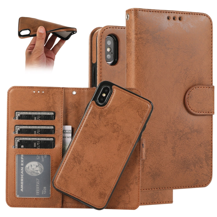 KLT888-2 Retro 2 in 1 Detachable Magnetic Horizontal Flip TPU + PU Leather Case with Holder & Card Slots & Photo Frame & Wallet, For iPhone 11, For iPhone 11 Pro, For iPhone 11 Pro Max, For iPhone 6, For iPhone 6 Plus, For iPhone SE 2022 / SE 2020 / 8 ...
