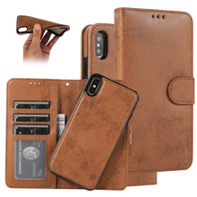 Load image into Gallery viewer, KLT888-2 Retro 2 in 1 Detachable Magnetic Horizontal Flip TPU + PU Leather Case with Holder &amp; Card Slots &amp; Photo Frame &amp; Wallet, For iPhone 11, For iPhone 11 Pro, For iPhone 11 Pro Max, For iPhone 6, For iPhone 6 Plus, For iPhone SE 2022 / SE 2020 / 8 ...