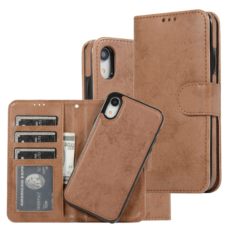 KLT888-2 Retro 2 in 1 Detachable Magnetic Horizontal Flip TPU + PU Leather Case with Holder & Card Slots & Photo Frame & Wallet, For iPhone XR, For iPhone XS Max, For iPhone 12 mini, For iPhone 12 / 12 Pro, For iPhone 12 Pro Max