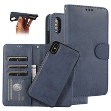 Load image into Gallery viewer, KLT888-2 Retro 2 in 1 Detachable Magnetic Horizontal Flip TPU + PU Leather Case with Holder &amp; Card Slots &amp; Photo Frame &amp; Wallet, For iPhone XR, For iPhone XS Max, For iPhone 12 mini, For iPhone 12 / 12 Pro, For iPhone 12 Pro Max